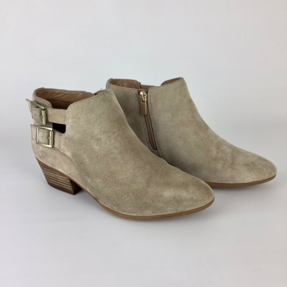 Clarks Spye Astro Sand Suede Zip Buckle Ankle Boot 7